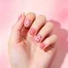 Flower Press on Nails with 3D Design Glossy Yellow French