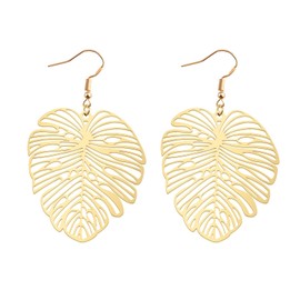 Monstera Gold Earrings Leaf Earrings Dainty Monstera Leaf Earrings Monstera Jewelry (leaf Earrings)