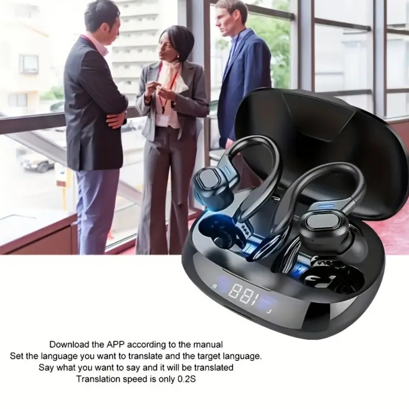 OlantaTrade Solution TalkGlobe Wireless Earbuds – 144-Language AI-Powered Translation for