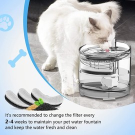 Veciado Water Fountain Filter, 16 Pack Pet Fountain Filter Spare Parts Compatible with WF050 Pet Water Fountain