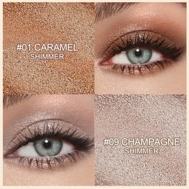 Erinde 2PC Waterproof Eyeshadow Stick, Cream Eye Shadow Stick, Long-Lasting, Crease-Proof, Cream to Powder Buildable & Blendable Eye Shadow Pencils Crayon, Vegan & Cruelty-Free #01+#09