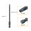 sourcing map T20 Torx Screwdriver Bit 1/4" Hex Shank 4"