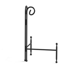 HEMYLU Display Stand for Plate, Foldable Metal Plate Stand for Table, Decorative Easel Holder for Picture Frames, Photos, Wedding Cards, Sign Posters, Cavas, 8-inch Black