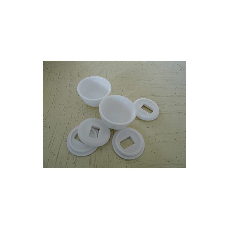 Round Dome Caps for Toilet Floor Bolts, Easy Snap-On, Bright