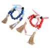 Wooden Bead String DIY Christmas Party Decoration Wall Hanging Long