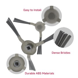 Edge Sweeping Brushes Replacement for erabros PRO LS1 Robot Vacuum and Mop Combo, Left and Right Side, 4 Pack