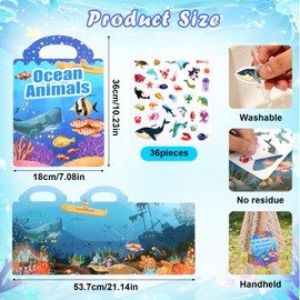 6 Pack Reusable Sticker Books for Toddlers 2-4 Year Olds Jelly Stickers