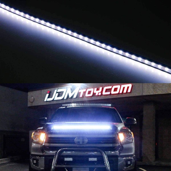 iJDMTOY Xenon White 63-SMD Flexible LED Hood Bulge Light Strip Compatible With 2014-2020 Toyota Tundra