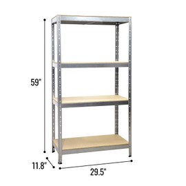 Deuxff 4 Tier Garage Shelving Units,Metal Storage Shelves Units,Heavy Duty Shed Storage Racking Shelf for Garage Warehouse Workshop Office
