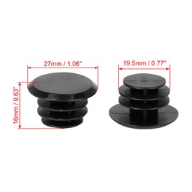X AUTOHAUX 4pcs Bike Handlebar Bar Plastic End Plugs Caps Locking Grip Black