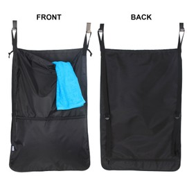 Luxja Laundry Bag with Shoulder Straps, Large Laundry Bag Clothes Hamper for College Students with Extra Stainless Steel Door Hooks, Black