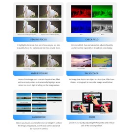 FEELWORLD F5 PRO X 5.5-Inch IPS Monitor 1600nit Video Panel 1920*1080px Touch Control 4K UHD Input Output Support V-mount Battery/NP-F Battery/Type-C/DC Power Supply with Detachable Sunshade & Tilt Arm