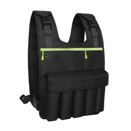 Weighted Vest Adjust Weight from 2-18 LB with Shoulder Pad, Adjustable Shoulder and Waist Straps with Buckles, Quick Disassembly Design for Safety, Chest Pocket for Phones and Keys
