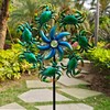 39" Crab Wind Spinners Metal Windmill Garden Stake,Ocean Theme Outdoor