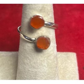 Natural Creations Carnelian thumb ring sterling silver size 7