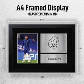 HWC Trading A4 FR Thiago Silva Presents Printed Signed Autograph Picture for Fans and Supporters - A4 Framed