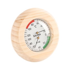 Laroal Rundes Saunathermometer Hygrometer 2 in 1 Saunathermometer und Hygrometer zur Messung von Temperatur und Luftfeuchtigkeit Saunazubehör