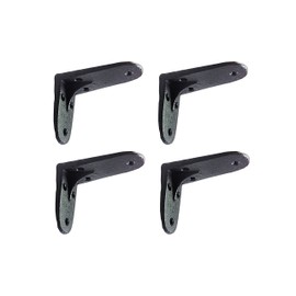 NACH Decorative Shelf Brackets, 2 Pack of 2.8 x 1.8 x 3.5 inch, Black Cast Iron Shelving Brackets - Metal Shelf Supports- Decorative L Brackets