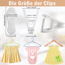 EOGRFW Pack of 50 Hanger Clips, Strong Finger Clips, Finger Pants Clips, Plastic Finger Clips Hanger Clips for Hangers, Finger Hanger Clips for Home, Office, Travel, White