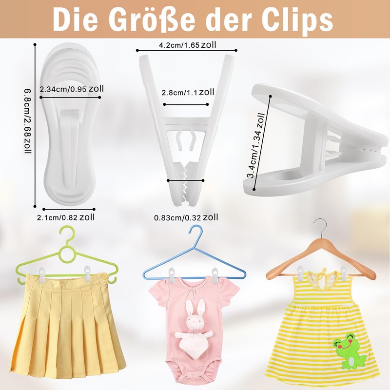EOGRFW Pack of 50 Hanger Clips, Strong Finger Clips, Finger