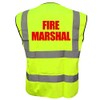 Fire Marshal Yellow High Visibility Hi Vis Viz Vest Safety