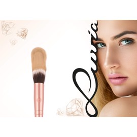 Luvia Concealer Brush - Buffer Brush E101 - Concealer Brush in Black/Rose Gold - Vegan Cosmetic Makeup Brush / Cosmetic Brush