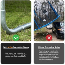 Trampoline Stakes Anchors Heavy Duty High Wind U Type Sharp Ends Ground Anchors Galvanized Steel Stakes for Soccer Goals, Camping Tents and Huge Garden Decoration