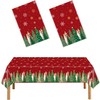 EUVBOKW 2 Pack Christmas Tablecloths, Plastic Xmas Table Cover 54