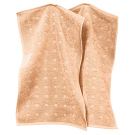 Möve Quadretti Guest Towel Set of 2 Terry Sand-Apricot Size 30 x 50 cm