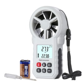 Digital Anemometer, Wind Speed Meter with Temperature Sensor, Wind Gauge Air Flow Velocity Measurement with LED Light, MAX/MIN/AVG, Wind Measuring Tool for Sailing/Surfing/Hiking/Kite Flying-Gray