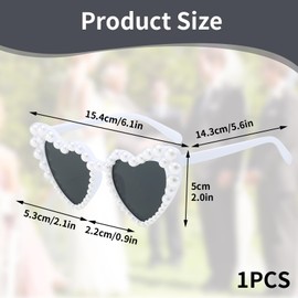 Heart Sunglasses, Vintage Heart Glasses, Sunglasses Heart Pearl, Sunglasses Heart Shape, Glasses Hearts UV400 Protection, Heart Sunglasses White, Heart-Shaped Sunglasses for Wedding, JGA, Birthday