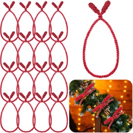 Zhengmy 20 Inches Christmas Garland Ties Christmas Decorative Twist Ties for Banister Reusable and Flexible Twist for Xmas Home Decorations Holiday Craft Wrapping(16 Pcs,Red)