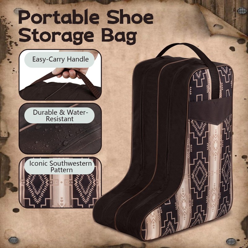 CipherWest Cowgirl West Boot Bag – Western Cowboy Boot Travel