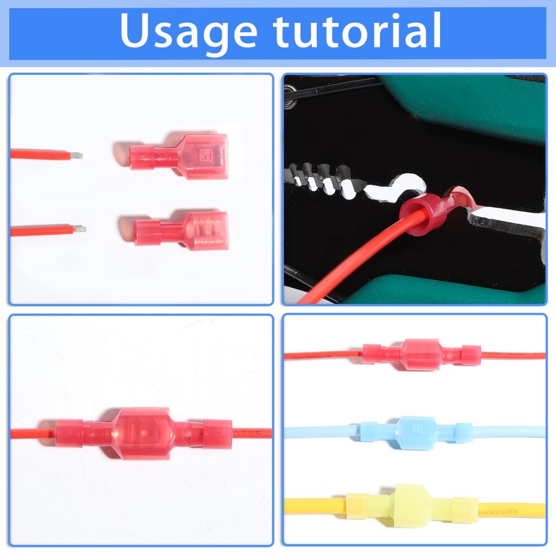 aikoolwer 330Pcs Nylon Spade Connector Right Angle Kit Crimping Tool