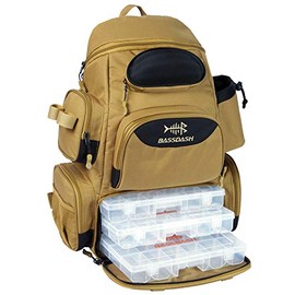 BASSDASH Fishing Tackle Backpack Water Resistant Lightweight Tactical Bag Soft Tackle Box with Rod Holder and Protective Rain Cover