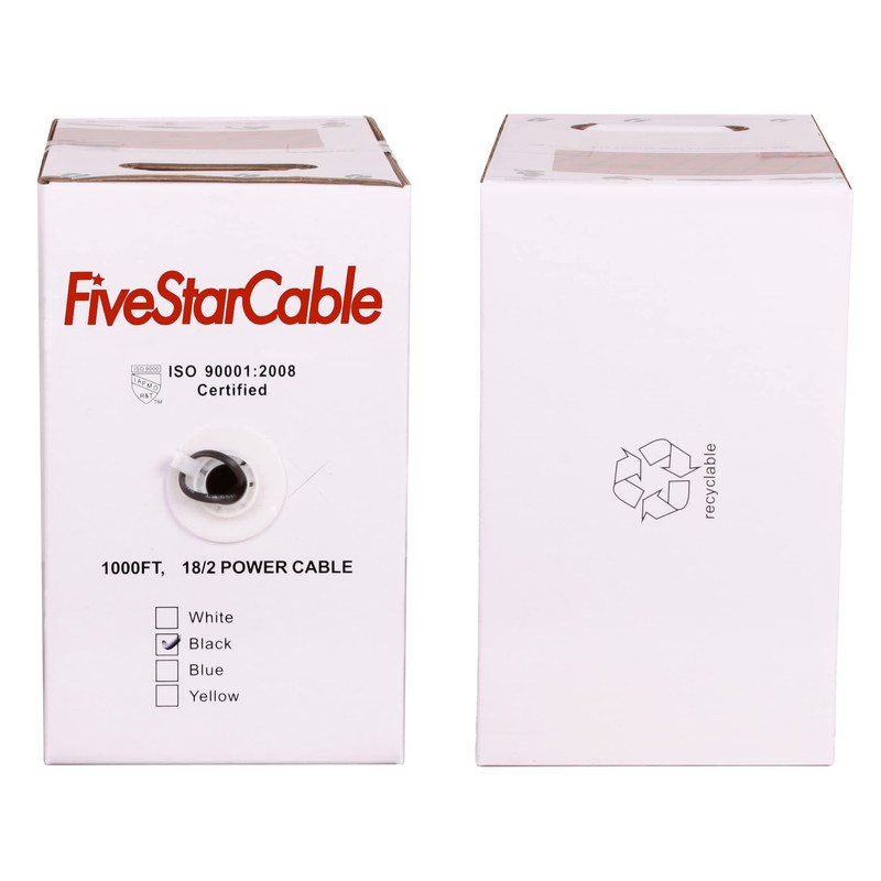 FiveStarCable 18/2 Gauge Low Voltage Cable Wire - 1000 ft,