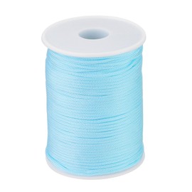 sourcing map 2mm Polypropylene Rope Braided Ropes, 100m Nylon Rope Hollow Utility Cord for Clothesline, Camping, Hiking, Outdoor, Sky Blue