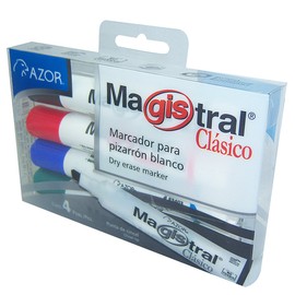 Magistra- Marcador p/pizarron grso c/4 cols magistra