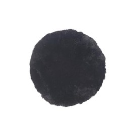 Naturasan Real Lambskin Seat Cushion, Merino Sheepskin Seat Cushion, Chair Cushion, Super Warm and Soft, Cat Bed, Round Decorative Cushion, Round, 38 cm (Black)