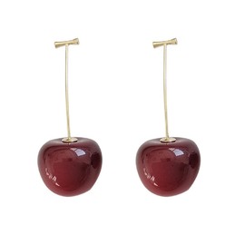 Cherry Earrings for Women, Cute Fruit Cherry Earrings for Girls, Red Cherry Dangle Earrings Hypoallergenic, 3D Cherry Drop Earrings, Tropical Cherry Earrings Studs