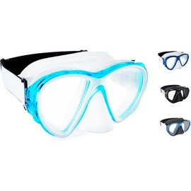 Cressi Fiji Unisex Adult Snorkel Mask, Transparent/Aquamarine, One Size