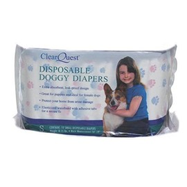 ClearQuest Disposable Doggie Diapers Dog Diaper Absorbant Sanitary - Bulk Packs Available (Small 40 Pack)
