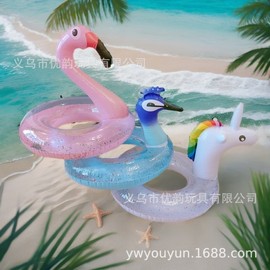 Adult Transparent Sequin Peacock Inflatable Swim Ring lf1624 Free Size/70 Peacock Sequin Ring [3168Cm] 30ea