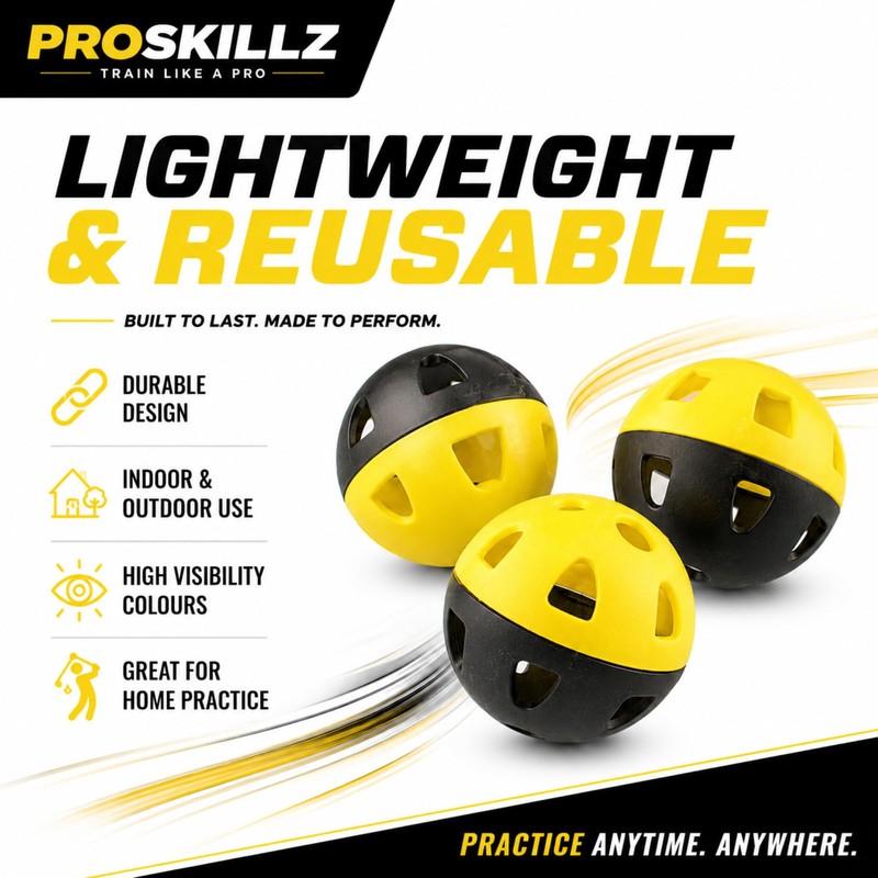 PROSKILLZ® FLIGHTSYNC™ Golf Practice Air Balls – 16 Pack Lightweight