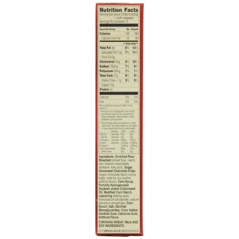 Betty Crocker Premium Muffin and Quick Bread Mix, Chocolate Chip,14.75