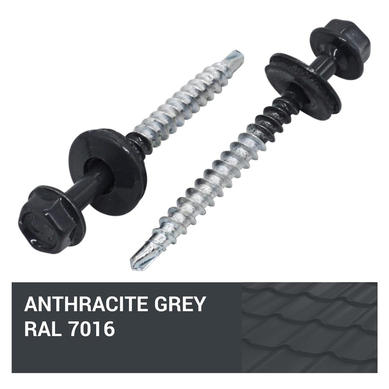 SKIR'CO (Pack of 50) Painted Roofing Screws 4.8 x 50