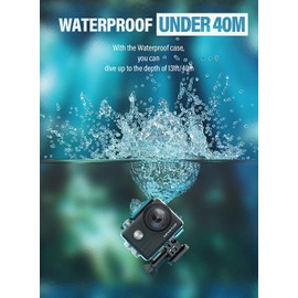 DEVETOP Glory60 Action Cam 4K 20MP Ultra HD Sportskamera 40M Wasserdicht Unterwasserkamera 170° Weitwinkel WiFi 2.4G Fernbedienung 2 * 1050mAh Akkus