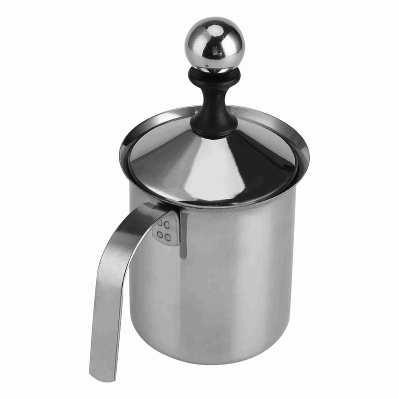 400ML/800ML Stainless Steel Manual Milk Frother Double Mesh Coffee Foamer