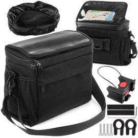 YADOBIG 6L Handlebar Bag Bicycle, Bicycle Handlebar Bag, Smartphone, Waterproof Handlebar Bags, Bicycle Bag Front, Universal for E-Bike