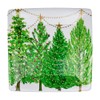 Caspari Christmas Trees with Lights Square Paper Dinner Plates -